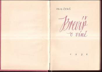 František Rudolf Čebiš: Brevíř o víně