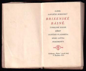 Karel Havlíček Borovský: Brixenské básně