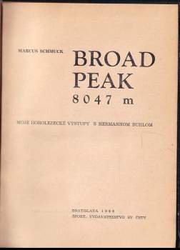 Marcus Schmuck: Broad Peak 8047 m