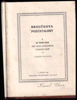 Jan Karafiát: Broučkova pozůstalost