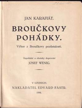 Jan Karafiát: Broučkovy pohádky