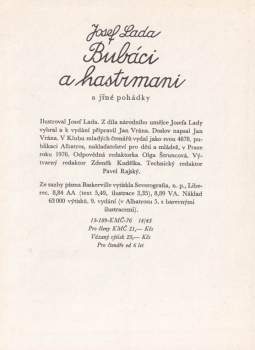 Josef Lada: Bubáci a hastrmani a jiné pohádky