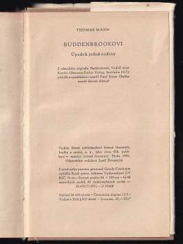 Thomas Mann: Buddenbrookovi