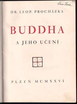 Leopold Procházka: Buddha a jeho učení