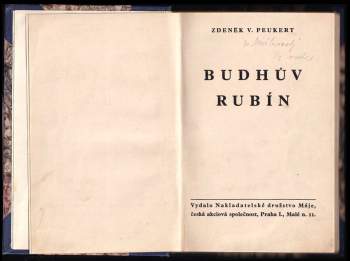 Zdeněk Vojtěch Peukert: Budhův rubín