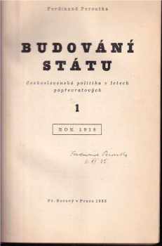 Ferdinand Peroutka: Budování státu