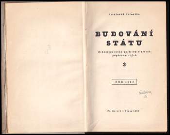 Ferdinand Peroutka: Budování státu - Rok 1920