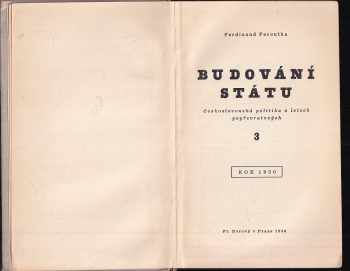 Ferdinand Peroutka: Budování státu