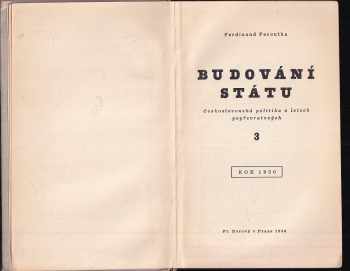Ferdinand Peroutka: Budování státu - Rok 1920