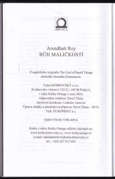 Arundhati Roy: Bůh maličkostí