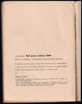 Josef Rudolf: Byl jsem číslem 7809