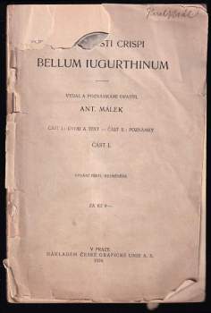 Gaius Crispus Sallustius: C. Sallusti Crispi Bellum Iugurthinum