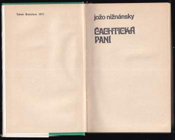 Jozef Nižnánsky: Čachtická paní