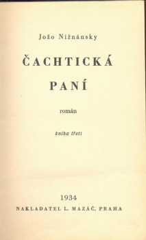Jozef Nižnánsky: Čachtická paní