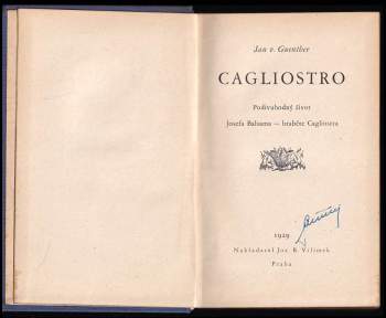 Johannes von Guenther: Cagliostro