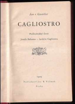 Johannes von Guenther: Cagliostro