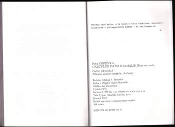 Petr Vopěnka: Calculus infinitesimalis