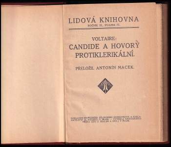 Voltaire: Candide a hovory protiklerikální