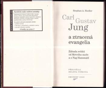 Stephan A Hoeller: Carl Gustav Jung a ztracená evangelia