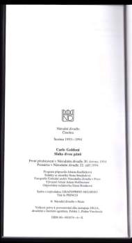 Carlo Goldoni: Carlo Goldoni, Sluha dvou pánů