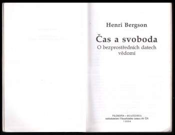 Henri Bergson: Čas a svoboda