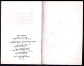 Henri Bergson: Čas a svoboda