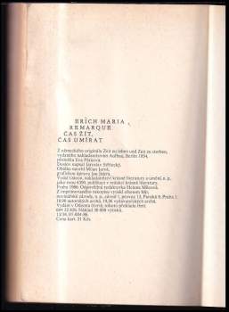 Erich Maria Remarque: Čas žít, čas umírat