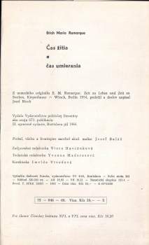 Erich Maria Remarque: Čas žitia a čas umierania