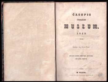 📙 Časopis českého Museum 23. 1+2 +3+4 Wýtah z aučtů českého Museum za