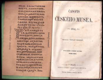 Václav Bolemír Nebeský: Časopis českého Museum - ročník XXVIII. - swazek prwní až čtwrtý - KOMPLET