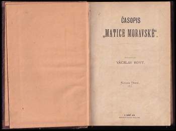 Josef Jireček: Časopis Matice Moravské