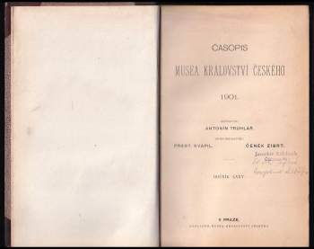 Čeněk Zíbrt: Časopis musea království českého 1901 - ročník LXXV.