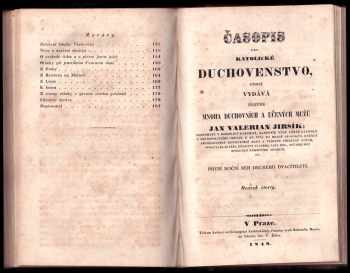 Jan Valerian Jirsík: Časopis pro katolické duchovenstvo, kterýž vydává přispěním mnoha duchovních a učených mužů - svazek první až čtvrtý