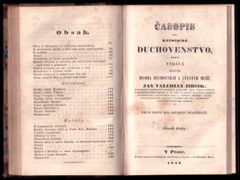 Jan Valerian Jirsík: Časopis pro katolické duchovenstvo, kterýž vydává přispěním mnoha duchovních a učených mužů - svazek první až čtvrtý