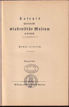 Časopis společnosti wlastenského museum w Čechách