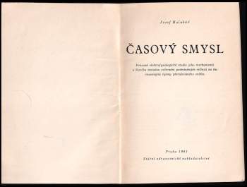 Josef Holubář: Časový smysl