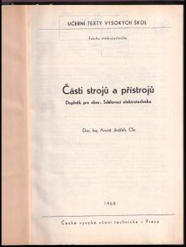 Arnošt Jindřich: Části strojů a přístrojů