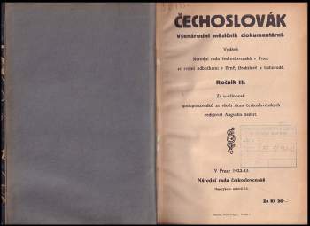 Augustin Seifert: Čechoslovák, ročník II. (1922 - 1923)