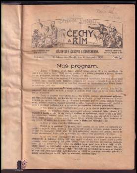 Antonín Stržínek: Čechy a Řím - dějepisný časopis lidovýchovný - ročník I. - čísla 1 - 50 -
