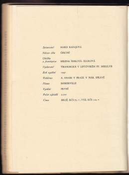 Marie Karla Rafajová: Čekání