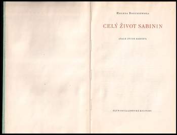 Helena Boguszewska: Celý život Sabinin