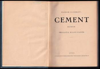 Fedor Vasil'jevič Gladkov: Cement