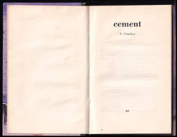 Fedor Vasil'jevič Gladkov: Cement