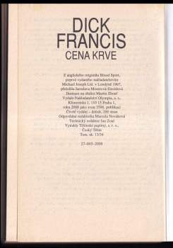 Dick Francis: Cena krve