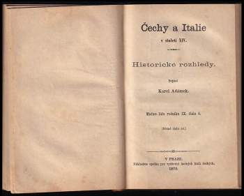 Karel Adámek: Čechy a Italie v století XIV