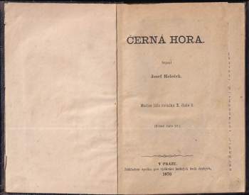 Josef Holeček: Černá Hora