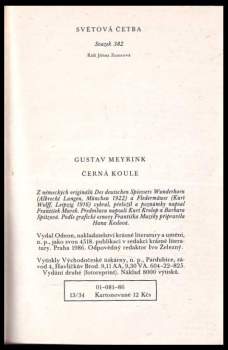 Gustav Meyrink: Černá koule