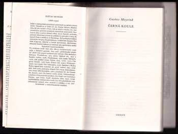 Gustav Meyrink: Černá koule