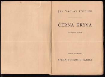 Jan Václav Rosůlek: Černá krysa