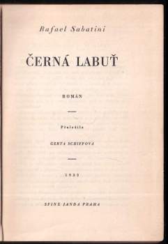 Rafael Sabatini: Černá labuť